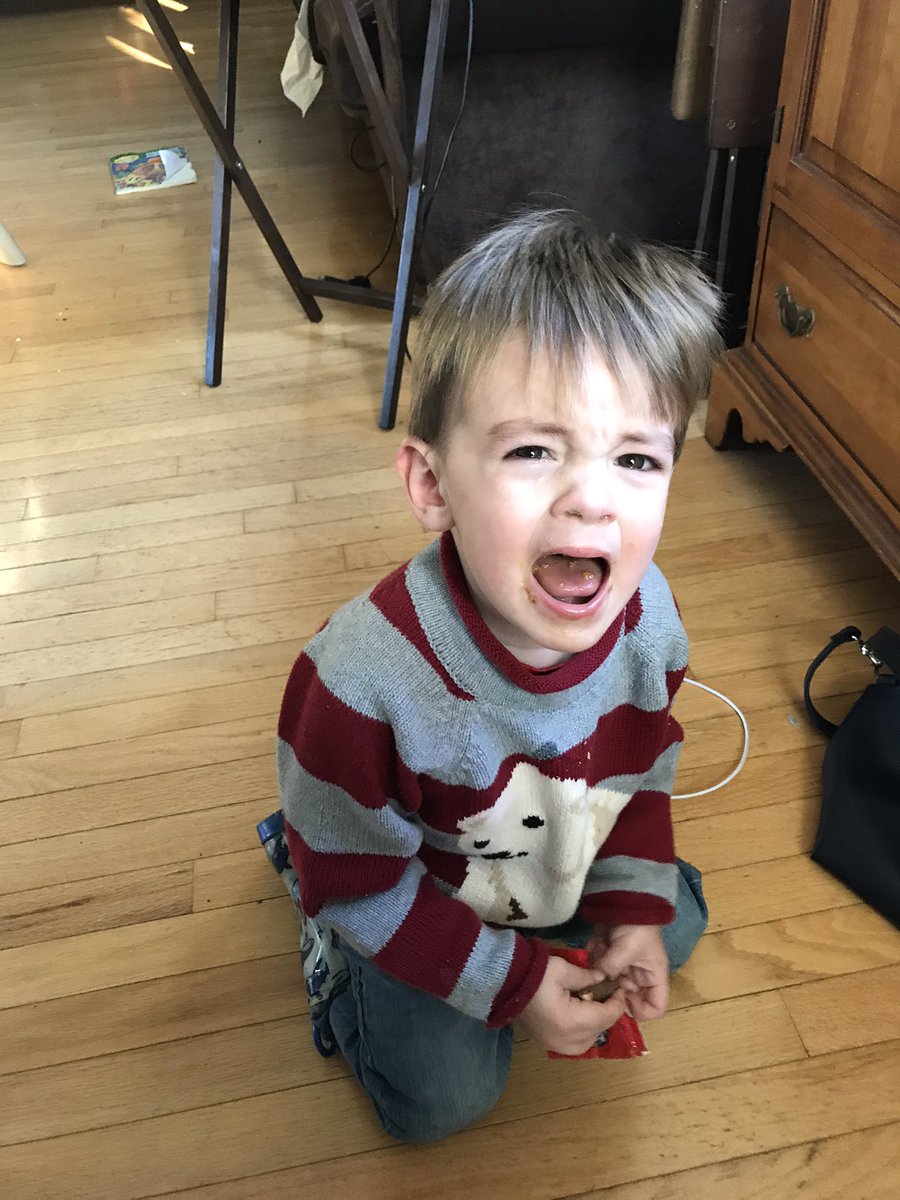 AlexandraaaLee's tweet photo. When you ACTUALLY eat your 2 year old’s skittles, not just tell him you did... @jimmykimmel 😆 https://t.co/8j6ke5DKf4