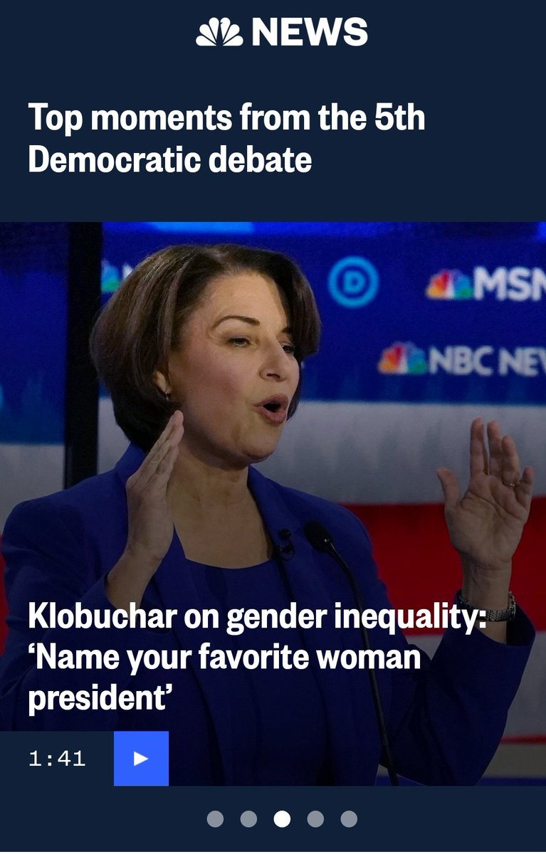 Media Erasure of  #KamalaHarris After this week's Democratic debate in which Kamala was widely considered the clear WINNER,  @NBCNews didn't even include her in its "Top Moments" video clips. 4/ #KHive #KamalaHarris2020