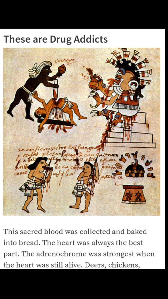 The AdrenoChrome Virus - from Aztec to AbortionBaked into bread...  https://steemit.com/qanon/@jamestrue/the-adrenochrome-virus-from-aztec-to-abortion