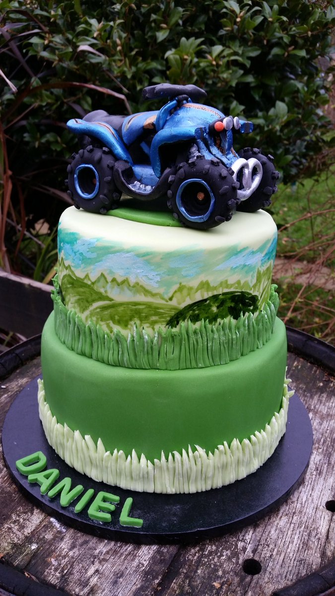 PamMacRuary's tweet photo. Made this quad bike and cake for Daniel, who celebrates his birthday today. @RenshawBaking #birthday #Skye #Quad #lochalsh #cake https://t.co/BmK1cxjvsq