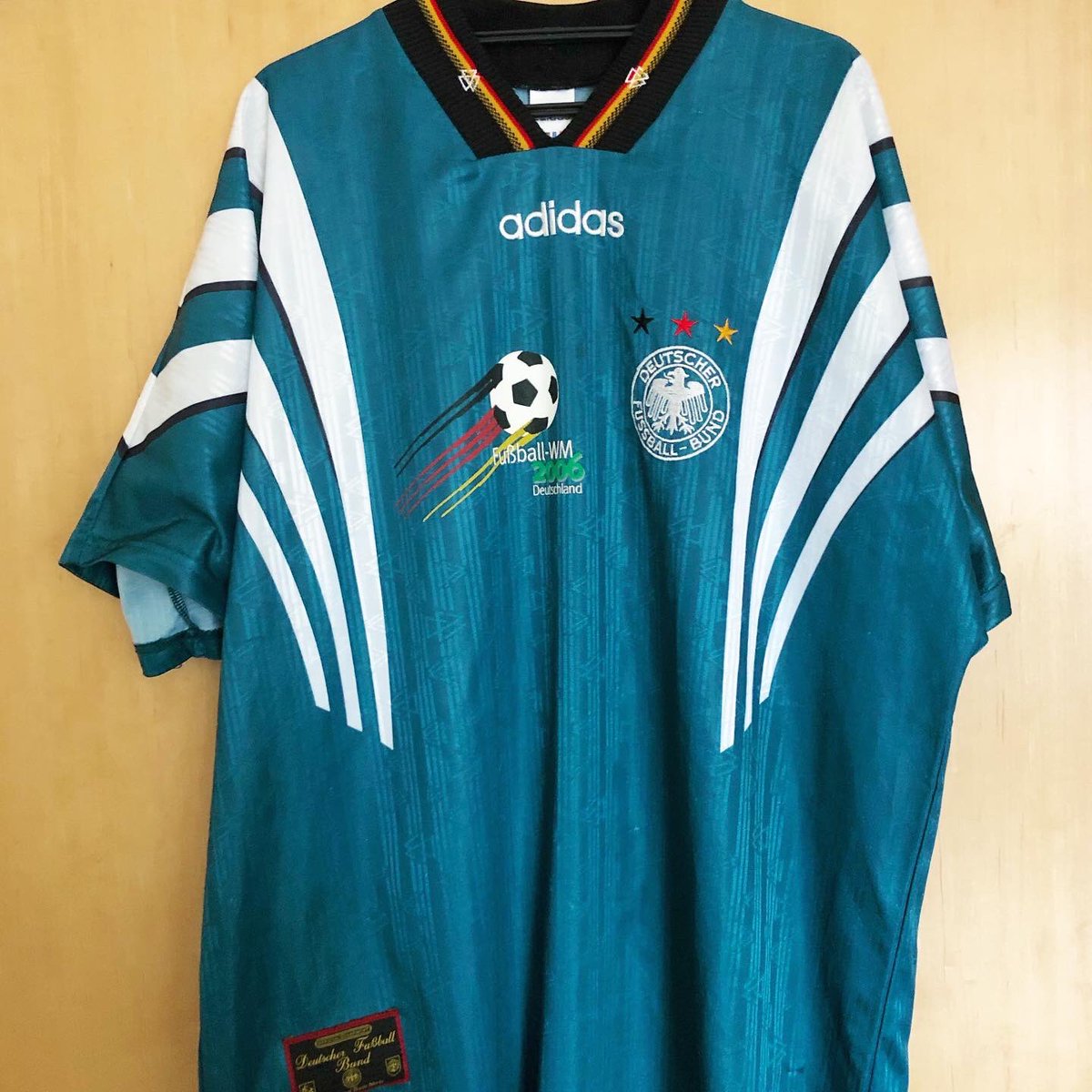 . @DFB_Team_EN Away kit, 1996AdidasGermany is the national team that features the most in my collection (5). This wonderful kit from 1996 was in fact never used in any major competition by the German national team, which is a shame #ClassicFootballShirts  #DieMannschaft