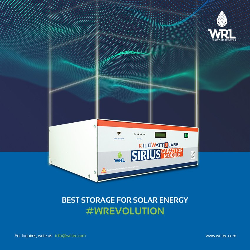 IncWrl's tweet image. Sirius is the ideal plug-&amp;amp;-play replacement for existing batteries in Solar Systems. Thanks to #WRL #Supercaps technology, it lasts for 25+ years, charges in less than 1 hour, and comes with a 5-years replacement warranty.
#Wrevolution #SolarEnergy #Battery #FromWattToWorld