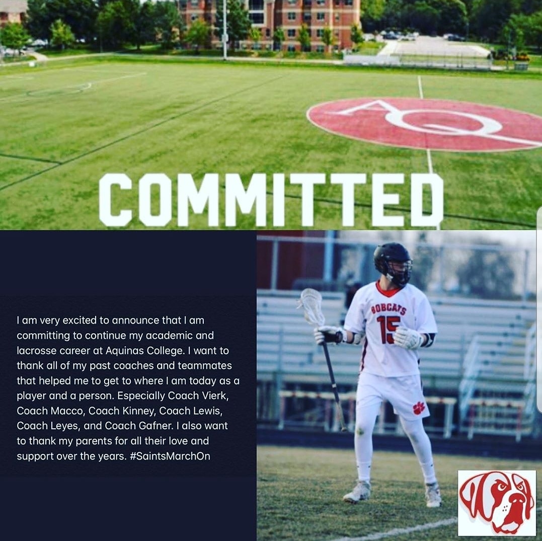 BlancLacrosse's tweet photo. It's with great pride that we get to announce that another Bobcat is going on to the next level! Kevin Lahaie committed to @aqmenslax and we couldn't be more happy for him and his family! #saintsgomarching #HIT #AllIN https://t.co/vgvUvmzUlt