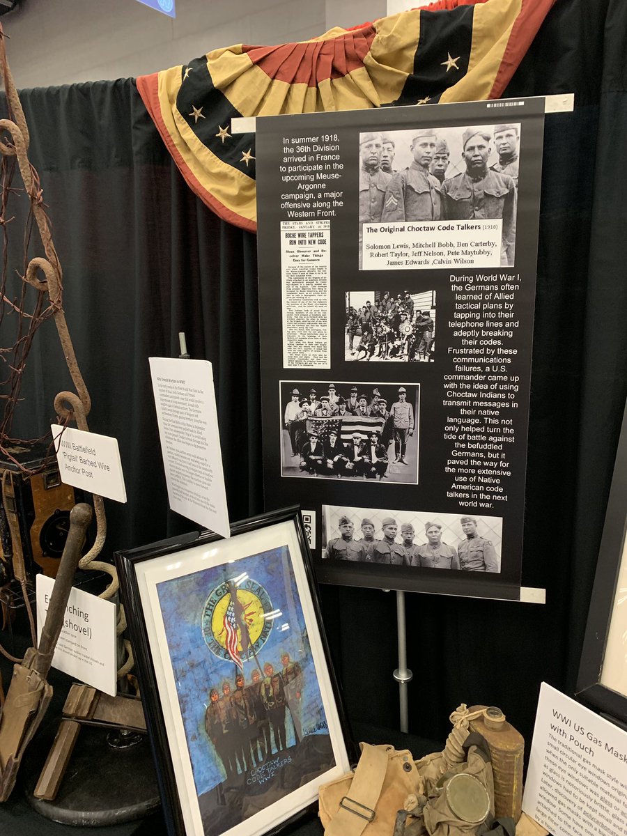 rickbleemel's tweet photo. Great seeing the traveling WW1 museum at #NCSS19 #TXCSS19 Check this out @KelliBleemel Exhibit over Choctaw Code talkers https://t.co/Nv4bdjxcvK