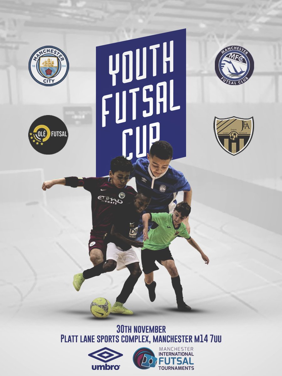 What a line up! 1 week to go before our Winter Futsal Cup! 🏆
<a href="/ole_futsal/">Olé Futsal Academy</a>
<a href="/MFCYouthFutsal/">MFC Youth Academy</a>
<a href="/JogaFutsalAcad/">Joga Futsal Academy</a>
<a href="/ManCityAcademy/">Manchester City Academy</a>
#youthfutsal #futsaldevelopment #nextgeneration