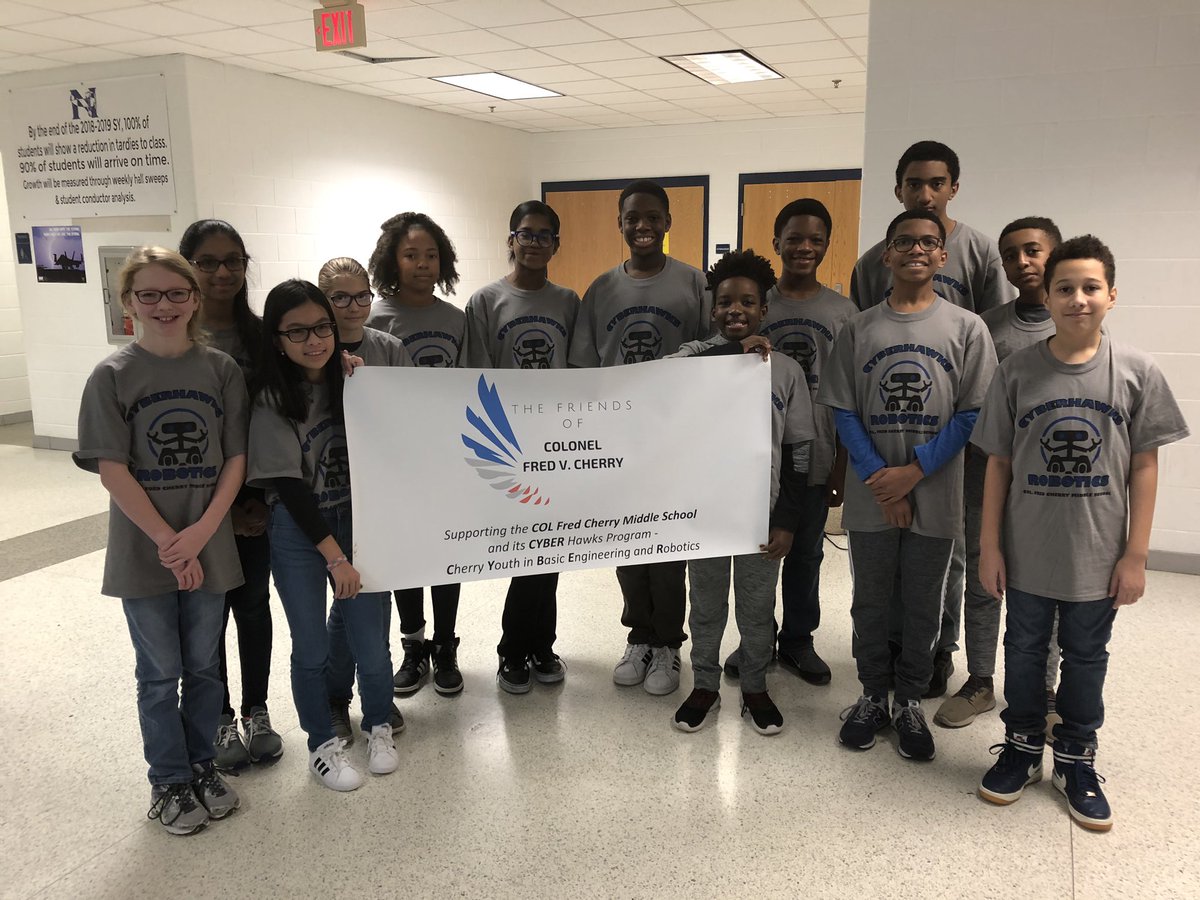 yankurich's tweet photo. #FLL #CFCMS — Thr CyberHawks Robotics team is competing today in a First Lego League state-qualifier tournament. https://t.co/0nNRqyooka