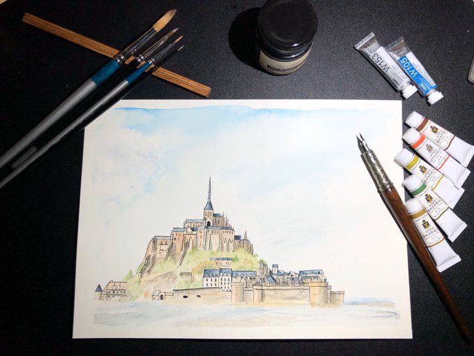 最高のイラスト画像 最新のhdモンサン ミッシェル イラスト