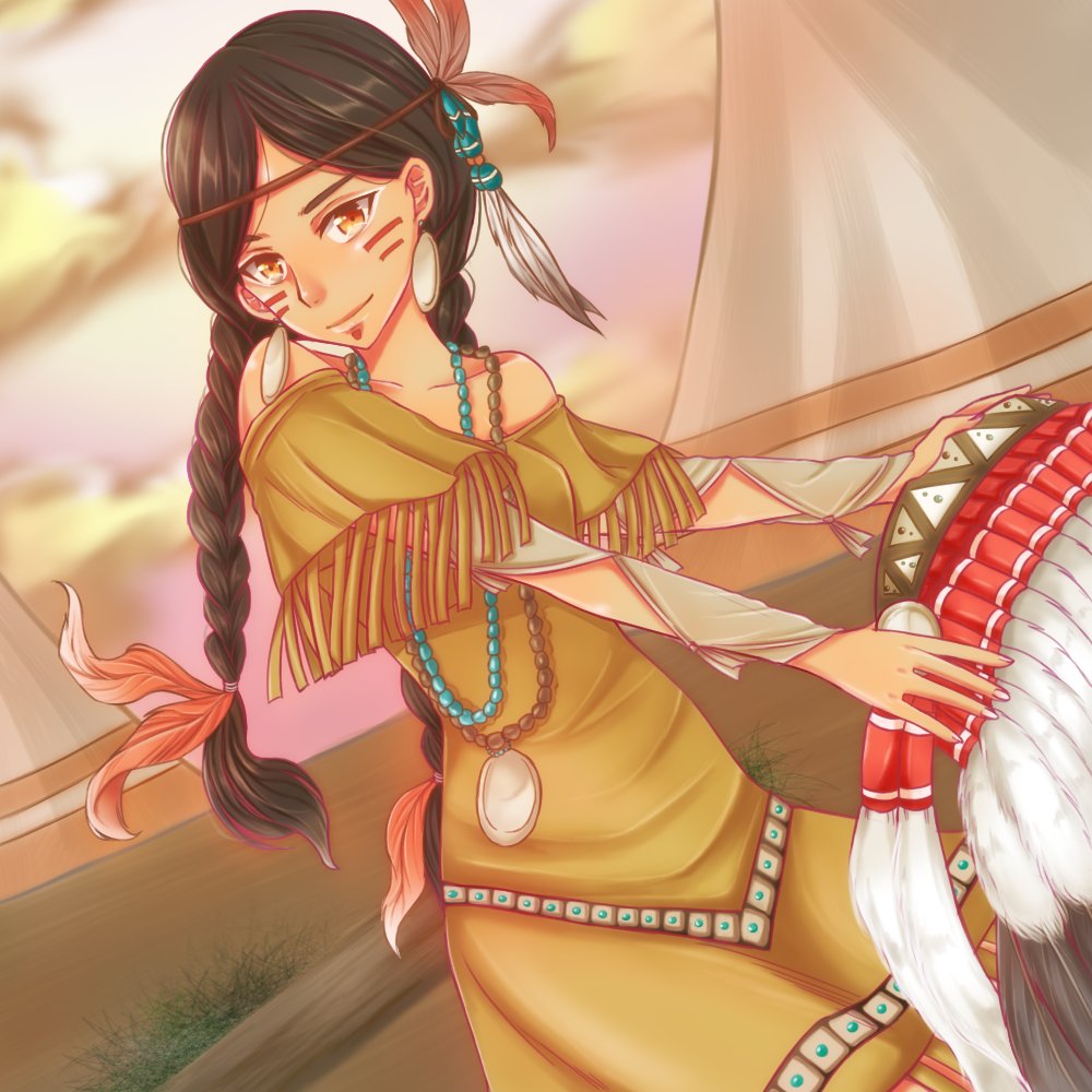 ほろ酔い 久しぶりにイラスト投稿 Greeのコミュ企画で描いたインディアンの女の子 民族衣装 インディアン 女の子 お絵描き練習 T Co Elz0gl9rc7 Twitter