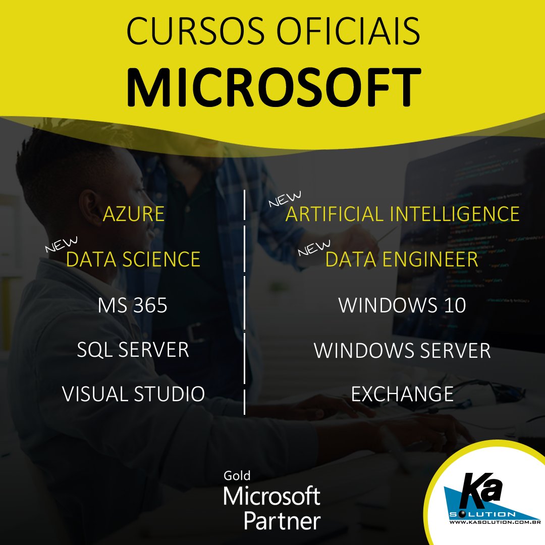 KaSolution's tweet photo. 📚 Faça um Upgrade em sua Carreira Profissional com os nossos Cursos Oficiais Microsoft
👉 Acesse e confira: https://t.co/P5a55JErFy
#kasolution #microsoft #microsoftbr #microsoftazure #artificialintelligence #datascience #dataengineer #ms365 #sqlserver #windows10 #visualstudio https://t.co/5e38GuCzXd