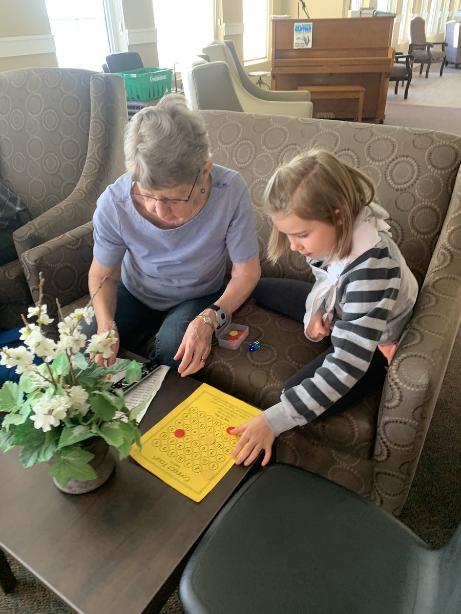MrsFulmeksClass's tweet photo. The kids had a blast chatting with our senior friends while playing math games. Seriously my favourite activity at school. Multi generational connections should be part of the curriculum. #tlap #secondgrade @PWPSD https://t.co/cvRo4AHA37