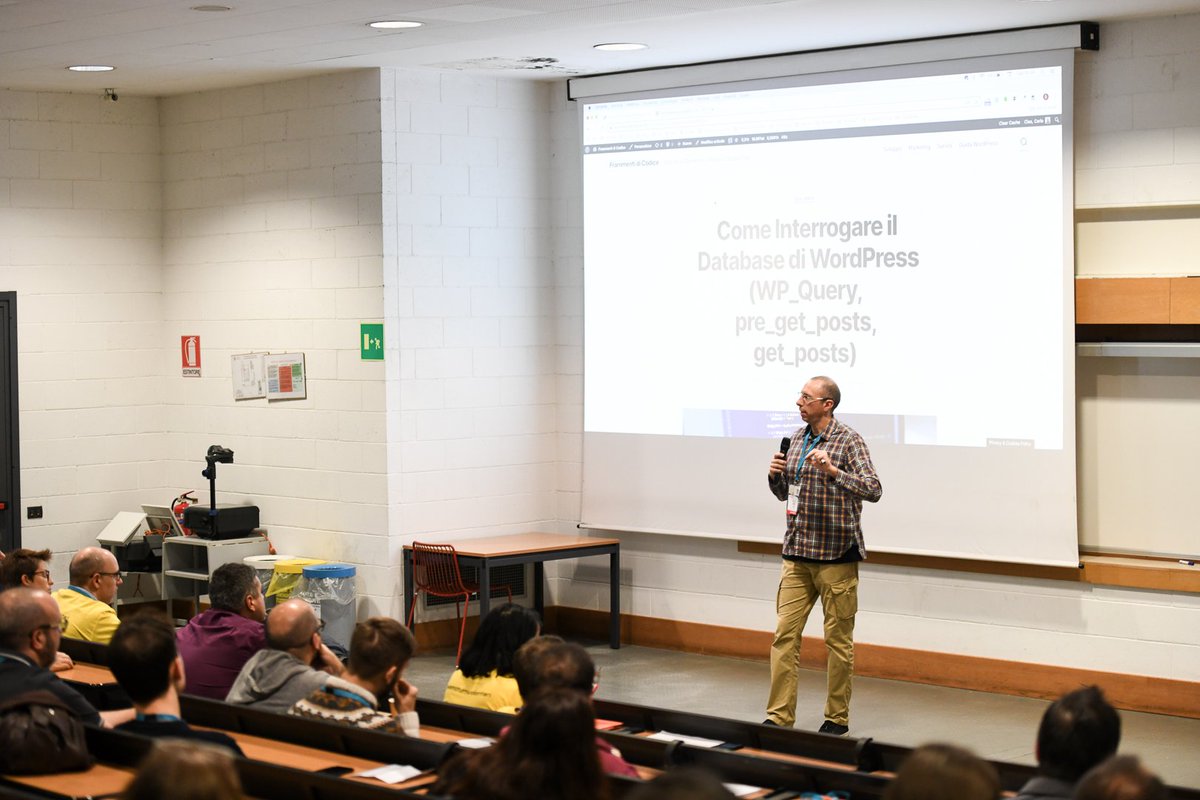 Carlo Daniele <a href="/carlodaniele/">carlo</a> nel talk “dal database alla pagina – Le query e i post con WordPress”, nello speech chiaro e dettagliato spiega cosa avviene quando si interroga Wordpress.
#wcmil #WordPress #WordPressCommunity