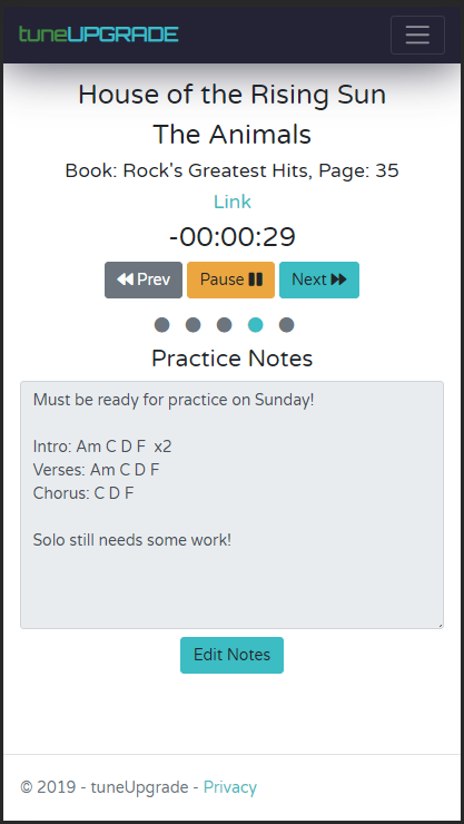 tuneupgrade's tweet image. Announcing #tuneUPGRADE (tuneupgrade.com), a free music practice manager! Design a practice routine and hit go, and tuneUPGRADE will guide you through, let you take notes as you practice, and track progress towards a weekly goal. #musiceducation #musicpractice #musicians