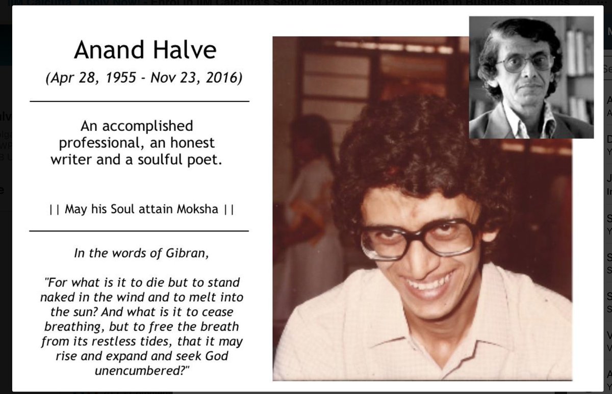 KiranKhalap's tweet photo. Akshay Halve, the illustrious and award-winning son of the legendary Anand Halve, the man who shaped most of @ourchlorophyll intellectual properties, models, processes, remembers his Dad in a poetic beautiful way on his anniversary! https://t.co/Q9O4NpXAlf