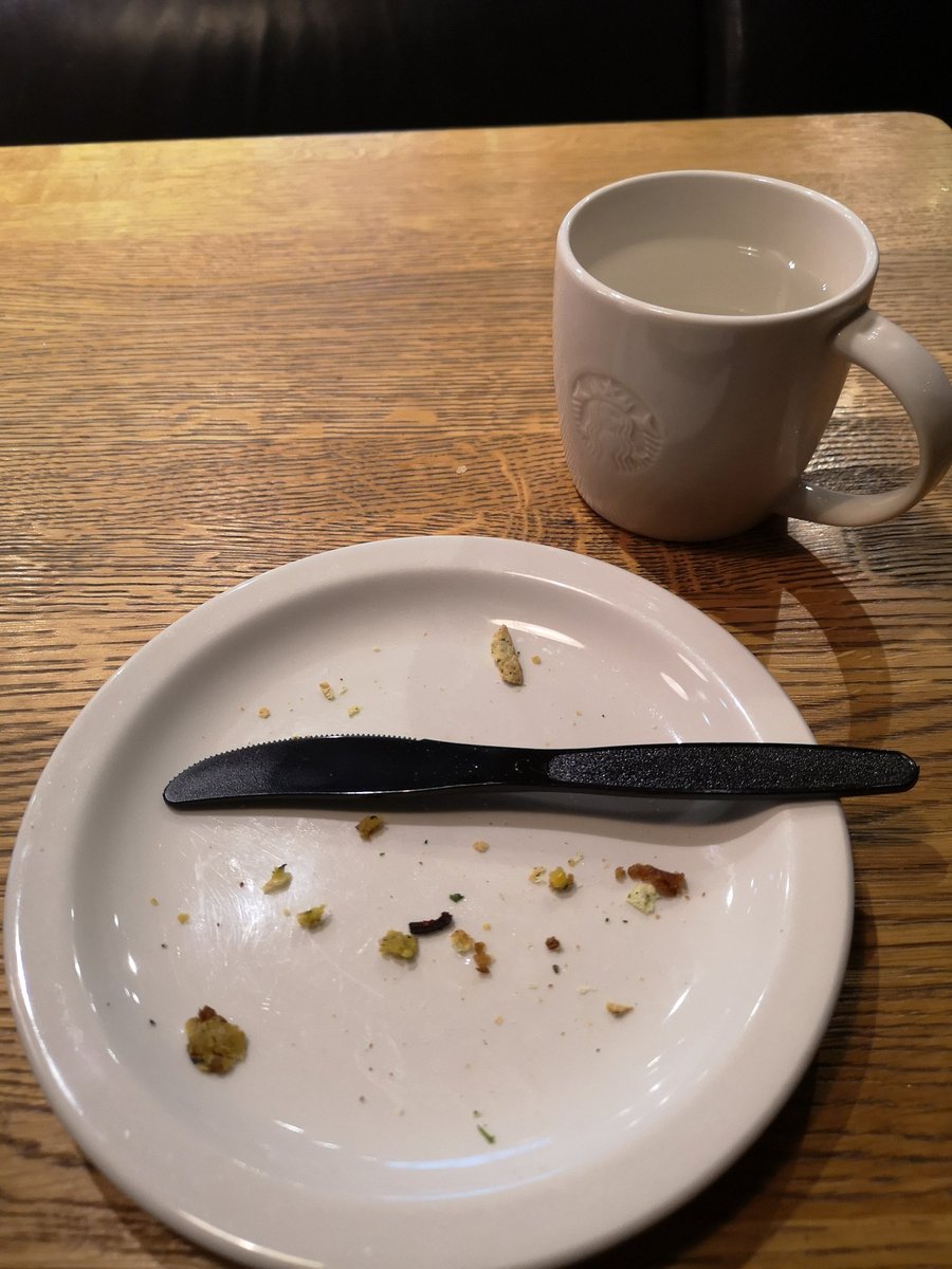 Galapod's tweet image. @Starbucks why the plastic cutlery when sitting in...? You could so easily lead as an example.... Thanks for the free camping knife though! #noplasticwaste #sustainableliving #refusereducereuse