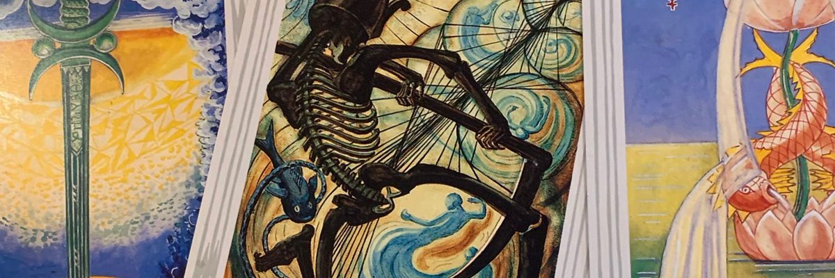 This is JK Rowling's new header! Turns out it's The death tarot card. I really think it's related to  #CormoranStrike, Strike 5 is on the way?
