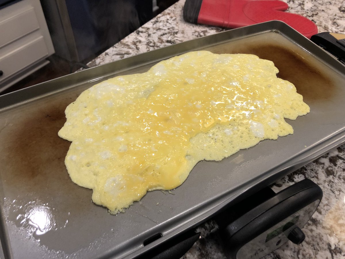 TurfSpartanLord's tweet photo. @francisdmarion @tasteofbelgium @ganobleberries @BPolimer @fowler2325 @SportsTurfSun @montybr @andrewmuntz @CeWaLlAcE1422 Ran things back this morning with homemade omelettes. Working as a short order cook through most of high school prepared me for moments like this. #FoodiesOfTurf #LearnYoung #LifeLessons https://t.co/BK9AYg06cO