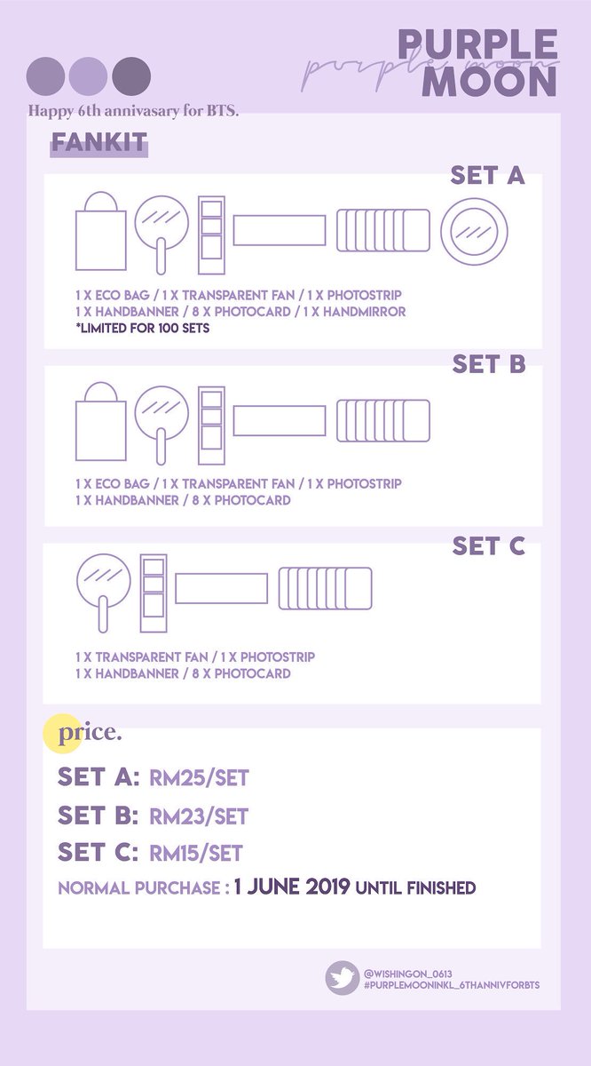 EternalSpringKL's tweet photo. You may also purchase PURPLE MOON FANKIT and TONIGHT WITH JIN FANKIT together to get RM5 DISCOUNT and FREEBIES ! ✨ 
#tonightwithjin_kl
#purplemooninkl_6thannivforbts https://t.co/oVh6cPDPgk https://t.co/Pbt6UW6yQG