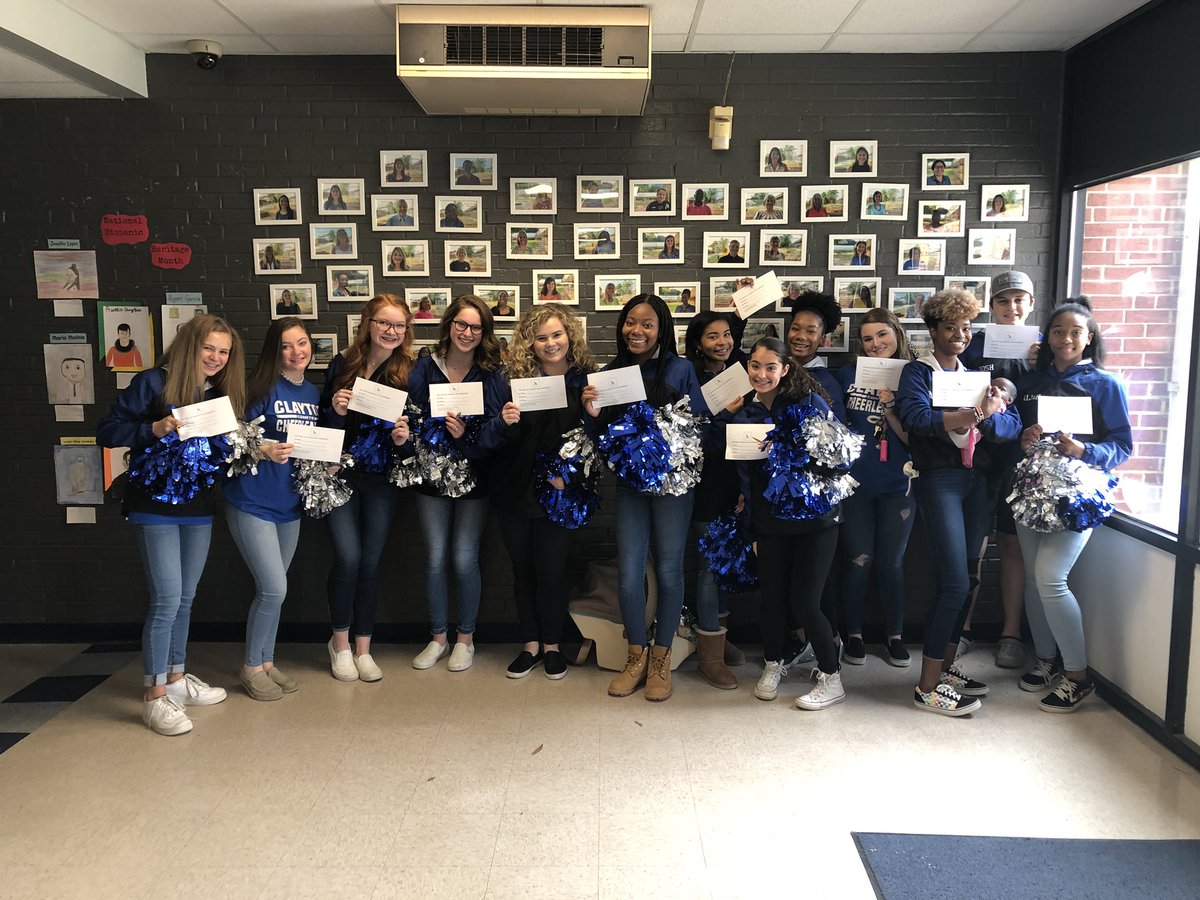 CHSCometsCheer's tweet photo. Thank you @cooperrockets for having us yesterday! We had a blast seeing your doors and picking which ones we thought displayed kindness. #rocketstocomets #CometsALLin #riseup https://t.co/lGNCd4faXO