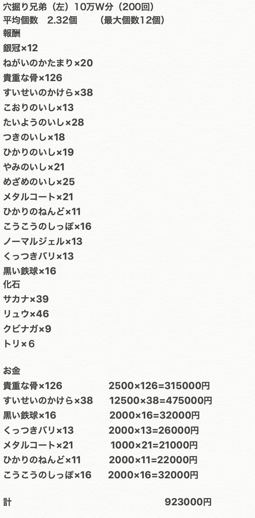Toromi ワイルドエリアにいる穴掘り兄弟の左ニキを10万w分回した結果です 金策しながら王冠掘れてねがいの塊も出るのでおすすめです 参考になれば幸いです ニキに話しかけるときに連コンほしすぎる ポケモン剣盾 ワイルドエリア 穴掘り兄弟 Toromi ワイルドエリアにいる穴掘り兄弟の左ニキを10万w分回した結果です 金策しながら王冠掘れてねがいの塊も出るのでおすすめです 参考になれば幸いです ニキに話しかけるときに連コンほしすぎる ポケモン剣盾 ワイルドエリア 穴掘り兄弟