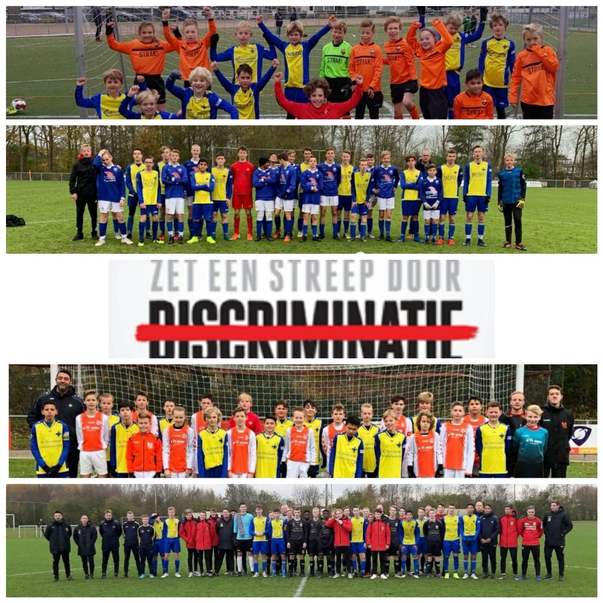 Ook jo13-1 van <a href="/vvlimmen/">VV Limmen</a> zet een streep door discriminatie! Fijn initiatief van onze sportieve tegenstander <a href="/AFC34/">AFC34</a> #RESPECT #StopRacisme