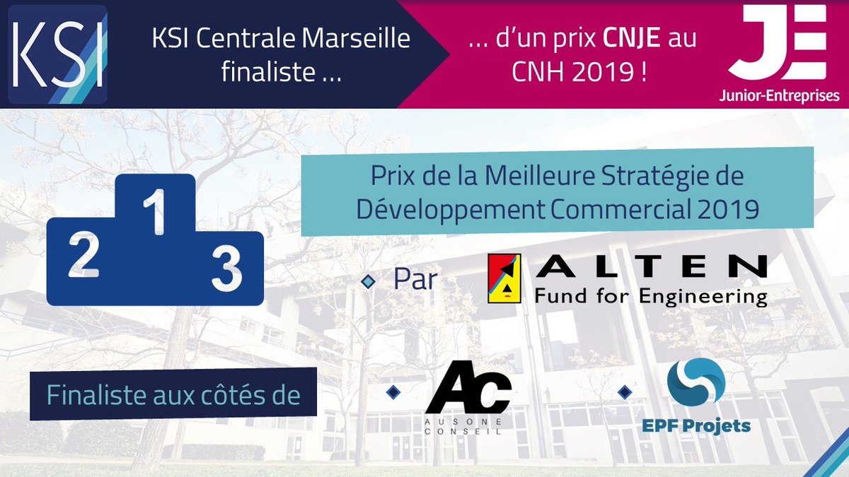 Bon courage à <a href="/AusoneConseil/">Ausone Conseil</a> et <a href="/EPF_Projets/">EPF Projets</a> pour la remise des prix de ce #CNH19 🏅 C'est déjà un honneur d'être en finale à vos côtés !

<a href="/cnje/">Junior-Entreprises</a> #DEFI9