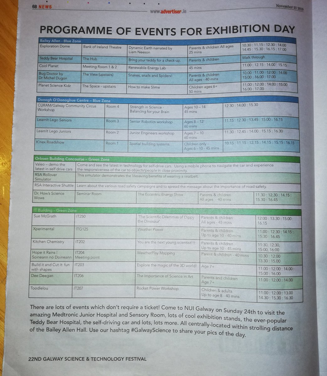 galwayscience's tweet image. Our exhibition is tomorrow @NUIGalway!

Don&apos;t worry if you didn&apos;t get tickets, we hold some back for release on the day. 

Many exhibitions don&apos;t require tickets at all so come along and enjoy our wonderful annual celebration of Science &amp;amp; Technology in #Galway for #GalwayScience