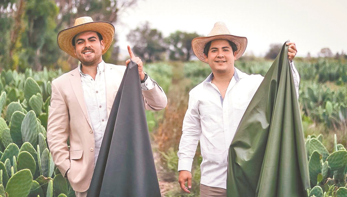 #OrgulloMexicano 🇲🇽 | Adrián López y Marte Cázares son socios de su propia empresa y desarrollaron una piel sintética hecha con nopal, también llamada Cactus Leather. Con esta idea pretenden revolucionar la industria textil mexicana 🌵 eluni.mx/rfcvufvyc