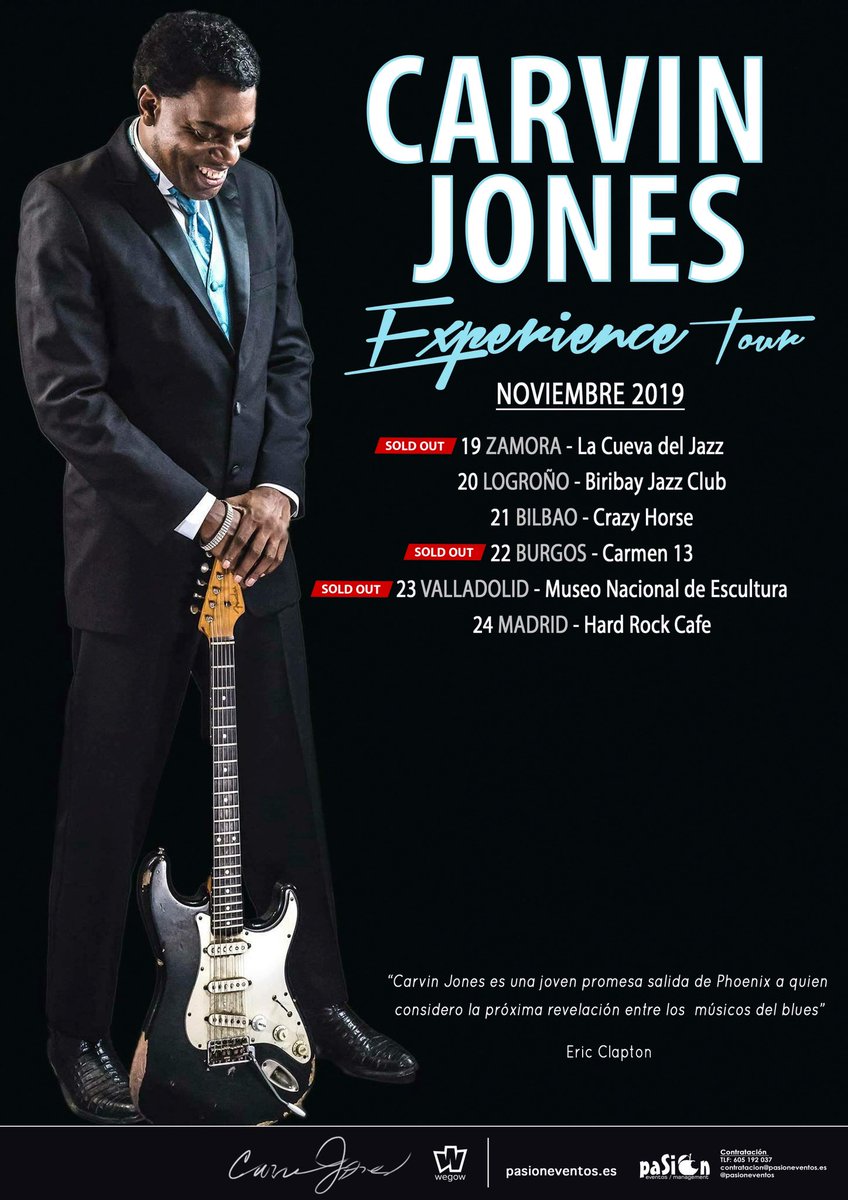 Esta noche #ConexionEsCultura con el REY DE LAS CUERDAS 
🎸👑 Mr <a href="/CarvinJonesBand/">Carvin Jones Band</a> #carvinjones

¡ENTRADAS AGOTADAS!
21:00h (20:30h apertura de puertas) Capilla <a href="/MuseoEscultura/">Museo Nacional de Escultura</a> #Valladolid #CastillayLeón 

«El nuevo rey de las cuerdas es Carvin Jones»
– Buddy Miles –