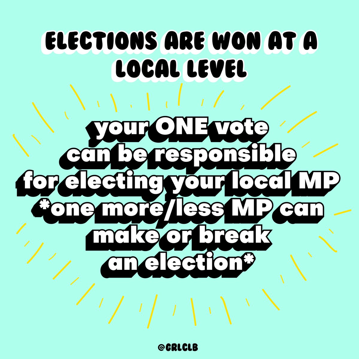 in the 2017 general election, the SNP won the east fife constituency by TWO VOTES!!!!! labour won kensington by 20!! and the tories won richmond park by 45! there are probs 45 ppl on your street alone that aren’t registered to vote. nag ur siblings & pals in the group chat!!!!