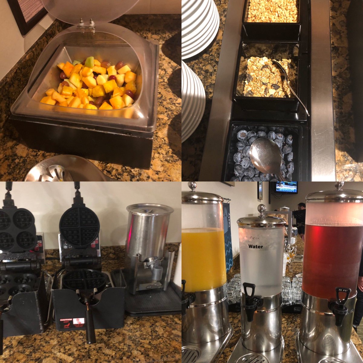 stephaniewueats's tweet photo. My breakfast this morning! It is rare that hotels serve fresh-made pancakes (except for Holiday Inn Express, where they come from an automated machine). https://t.co/CiHlQrLEhm