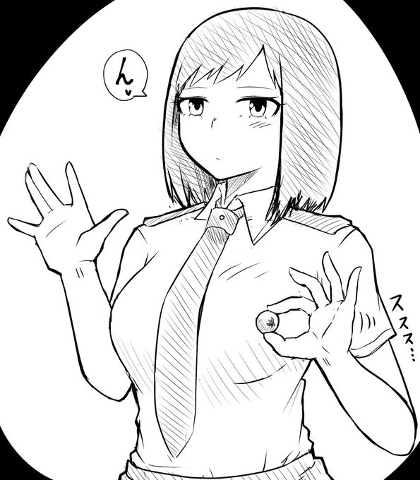 明日も描けないかもなのでちょっとだけ落書き 意味深な位置にプチトマトを持っていく小大さん 