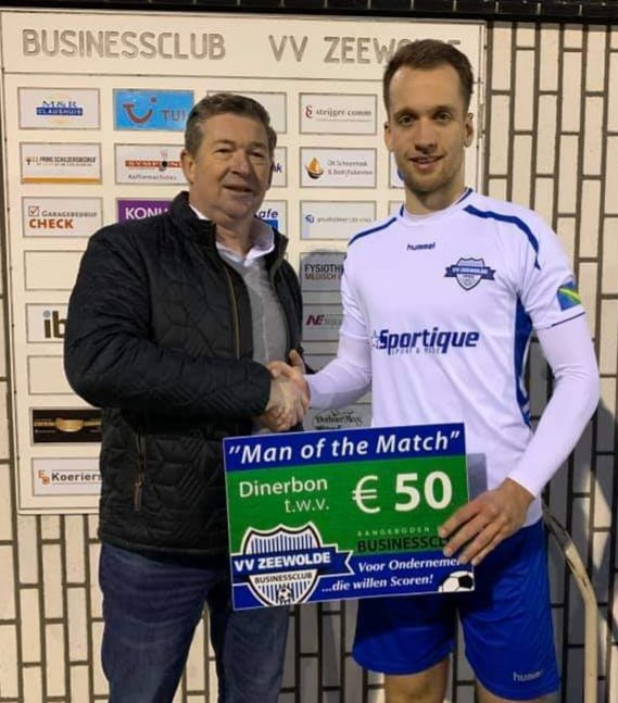 Man of the Match, <a href="/vvZeewolde/">vvZeewolde</a> - <a href="/vvzwartwit63/">vvzwartwit63</a> 0-1, bij zijn rentree na 15 maanden blessure Jeffrey Bras, gekozen door Andre Brinkman van de westrijdsponsor <a href="/LentinkDeJonge/">Lentink De Jonge</a>