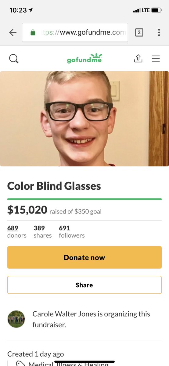 Thank you so much EVERYONE for all your kind words. It’s been incredibly moving to see the support my baby brother has gotten. Together we’ve raised over $15,000 (and counting) that is going to go completely to other people in need of these glasses. Follow me for updates!