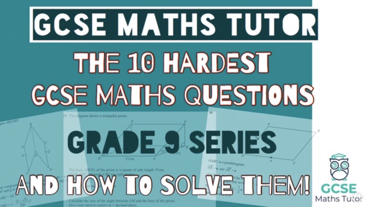 gcsemathstutor's tweet photo. 🔥The 10 Hardest GCSE Maths Questions & How to Solve Them🔥 The latest in the grade 9 maths series! Live now 🔔 #gcsemaths #mathstutor #gcsemathsrevision #gcsemathstuition #maths #gcses2020 #GCSEmaths2020 #year11 #mathsrevision #mathsmemes #mathstudents
#gcse2020 #mathsgcse https://t.co/VW0kiU6EgX
