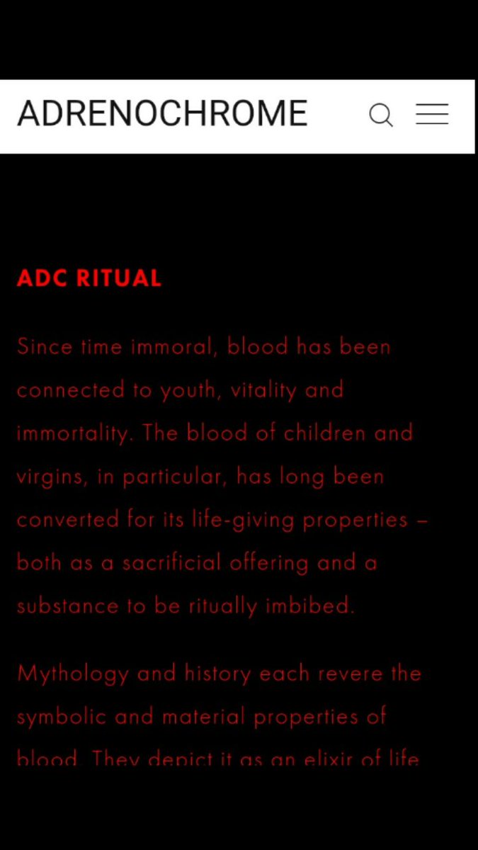 Adrenochrome FoundationWhile high levels of consumption of adrenochrome will remain restricted to the upper echelons of society, the chemical compound will finally be made available to a wider customer base via ADC coin.  https://www.adrenochrome.net/ritual 