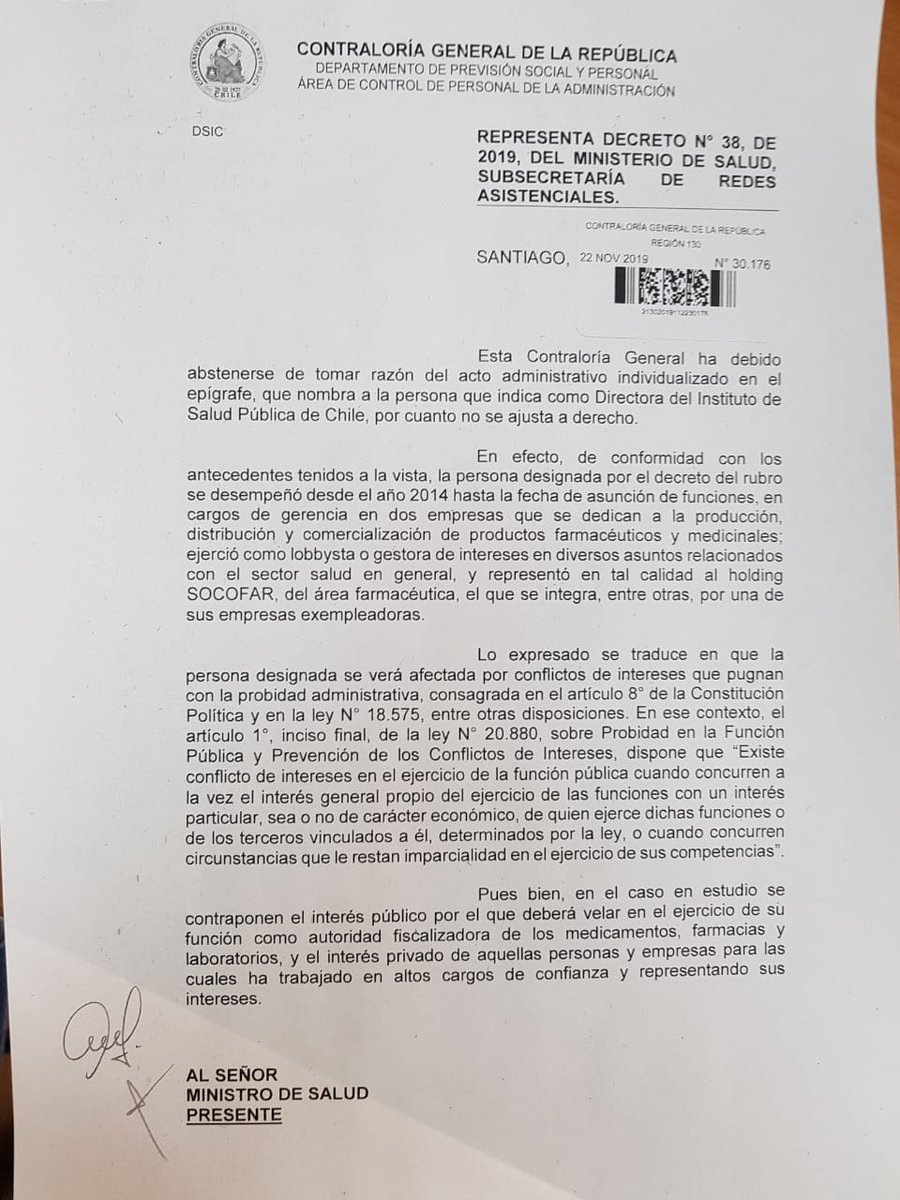 auditoriaChile's tweet photo. @Contraloriacl @ispch @ctransparencia @ministeriosalud https://t.co/9Ji8flbtcV