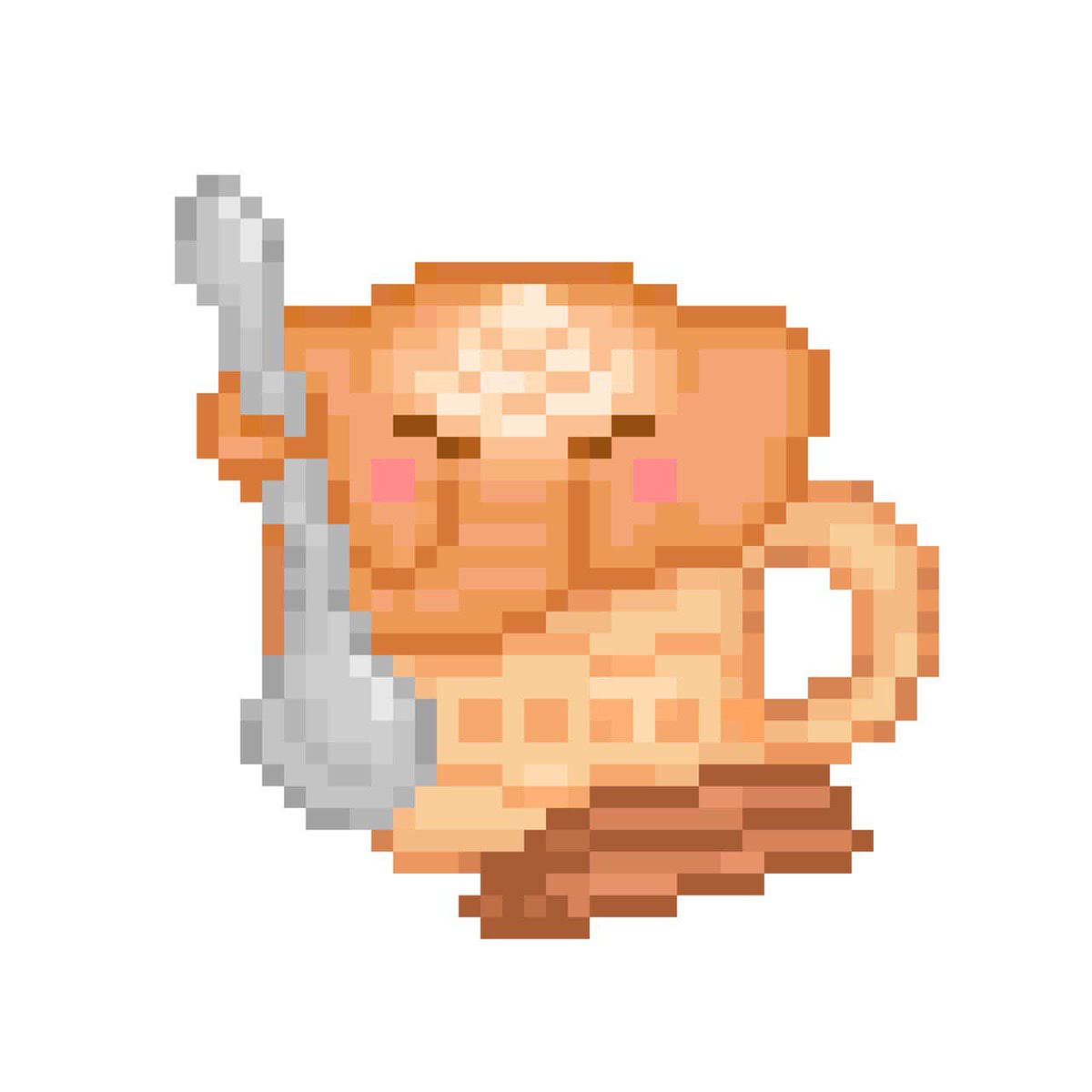 maria_emme's tweet photo. #endangeredweek day 5 and 6 coffee Sumatran Elephant and peach Borean orangutan ☕️ 🍑 

#pixelart https://t.co/OfwKLrKbMH