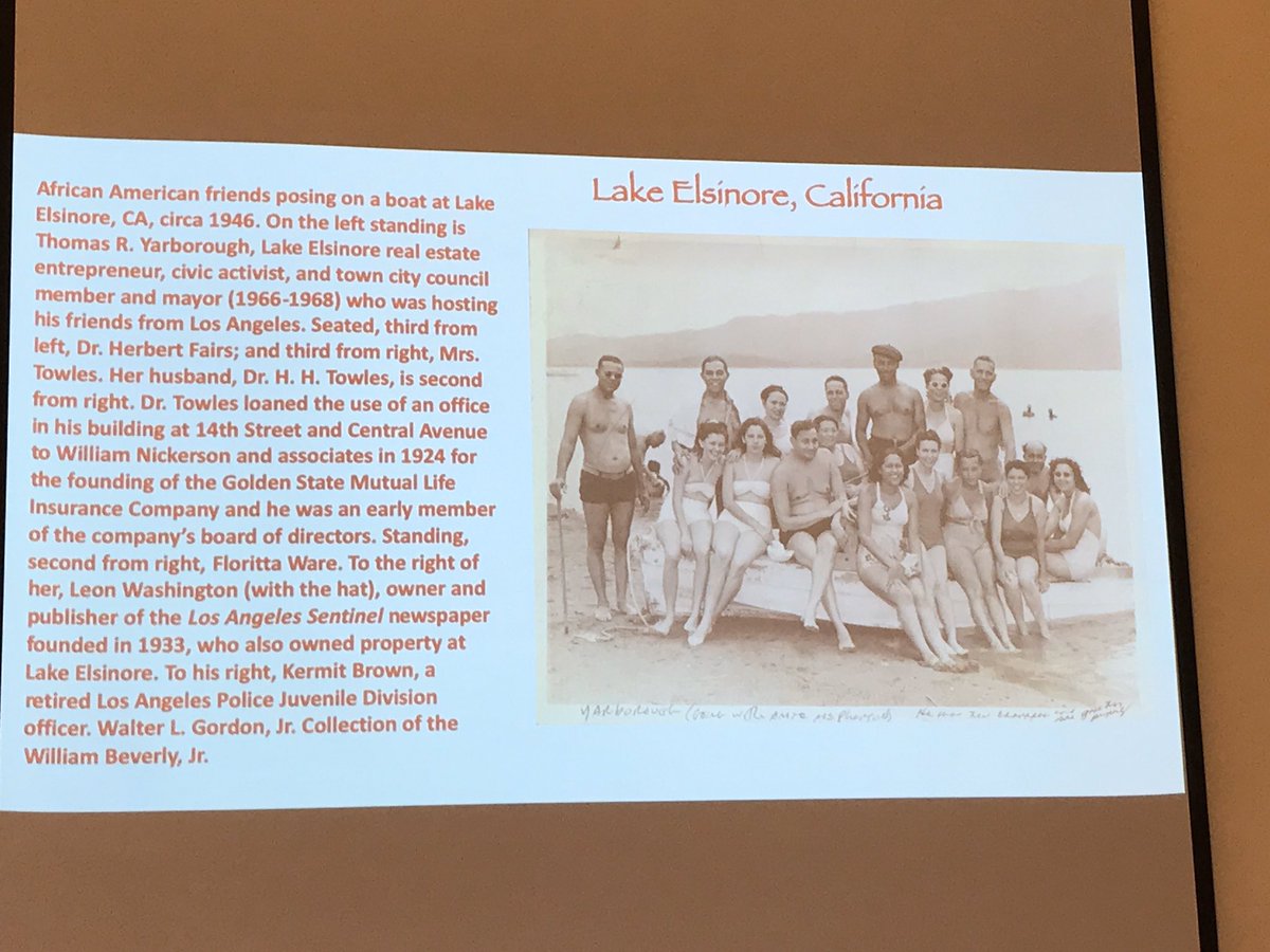 14/Photo below of AfAm friends at Lake Elsinore, 1946–such a different image of AfAms than one typically sees associated with SoCal history—important corrective to one-dimensional images and one-sided history  @Centerwest  @cuhistorybuffs  @CUBoulder  #CUBoulderCHA