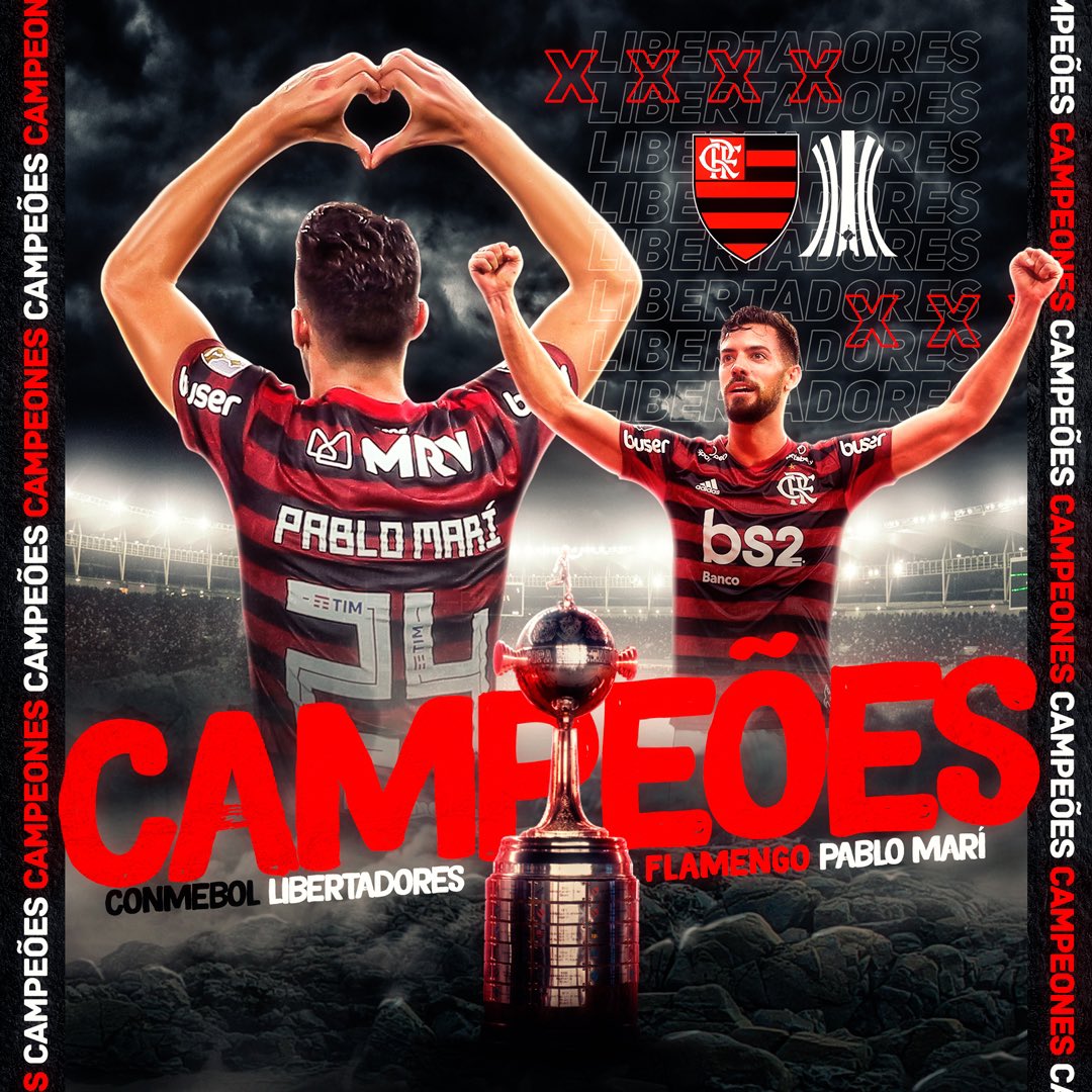 PabloMV5's tweet photo. CAMPEÕES!!!! 🏆🔴⚫️ @flamengo #VencemosJuntos #Libertadores https://t.co/SriGM4jqdO