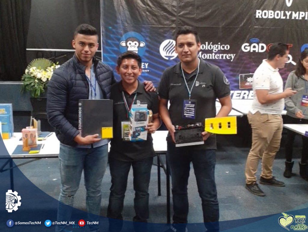 TecNM_MX's tweet image. #OrgulloTecNM
Siete equipos de estudiantes del #TecNM campus Poza Rica, destacaron con ocho primeros lugares en el evento ROBOLYMPICS 2019, del Tecnológico de Monterrey, campus León, Guanajuato.