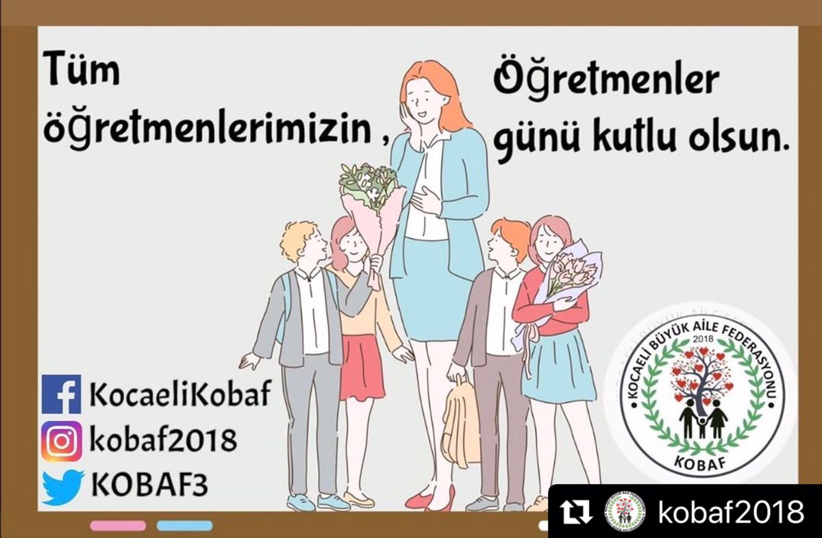 KOBAF3's tweet photo. #Repost @kobaf2018 with @make_repost
・・・
Bizi aydınlık yarınlara hazırlayan tüm öğretmenlerimizin Öğretmenler Günü kutlu olsun.
#kobaf
#24kasımöğretmenlergünükutluolsun https://t.co/OveI8lvm3c