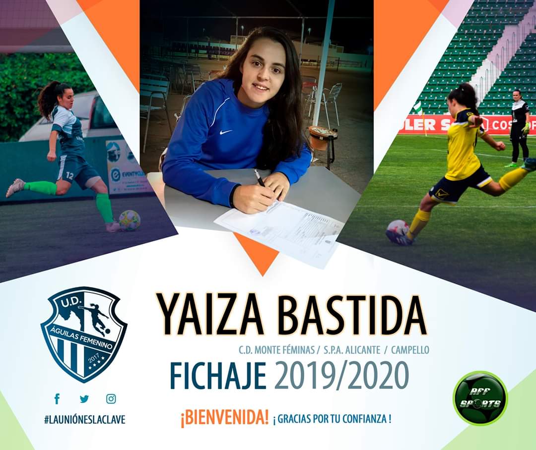 UDAguilasFem's tweet photo. 📝 IX FICHAJE 2019/20 #UDÁguilasFemenino 💙🦅

YAIZA BASTIDA

+Seguridad para nuestra defensa✨⚔️ 💪🏼

⚽️ Procedencia: CD Monte de Cantabria.

¡BIENVENIDA YAIZA!

MUY FELICES de q formes parte de nuestra familia!
#LaUniónEsLaClave💙

#IlusiónyGarra
#UDAguilasFemenino #affsports https://t.co/rQF7YLbBD4