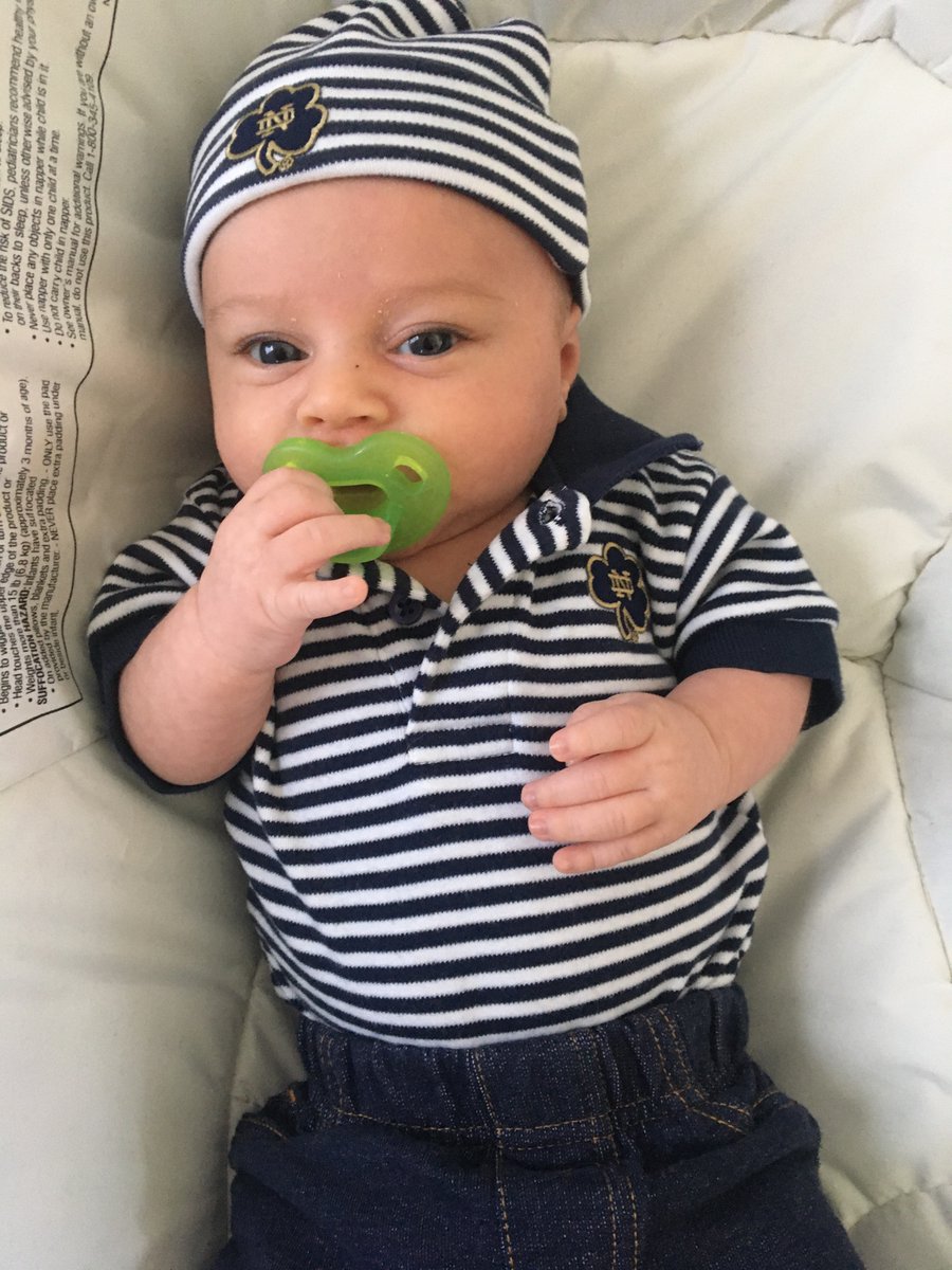 mem6327's tweet photo. @NDonNBC Rory Rombaut is ready to root on the Irish in the #HolyWar #NDRollCall https://t.co/7NR8hsiXgn