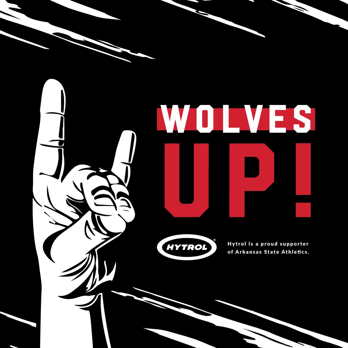 hytrol's tweet photo. Let's get our #WolvesUp and cheer on A-State today! Kick-off at 2 p.m. #HytrolHowls🐺 🏈 https://t.co/UyvTu3iaMX