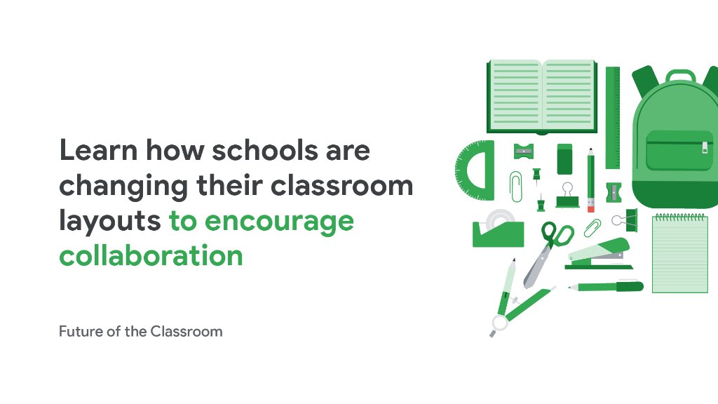 GoogleForEdu's tweet photo. Say hello to hybrid classrooms 👋. Find out how hybrid and blended classrooms are outpacing conventionally designed classrooms in the #FutureOfTheClassroom report: https://t.co/stLnYsubLA. https://t.co/9kK98vpuaD