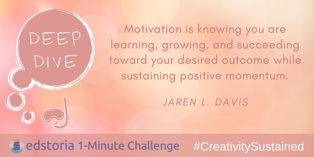 edstoria's tweet photo. "Motivation is knowing you are learning, growing, and succeeding toward your desired outcome while sustaining positive momentum." ~ Jaren L. Davis
What positive thoughts are you focused on? Share your thoughts below.
#education #CreativitySustained #challenge #TeacherLife https://t.co/KEFOtxOc0j
