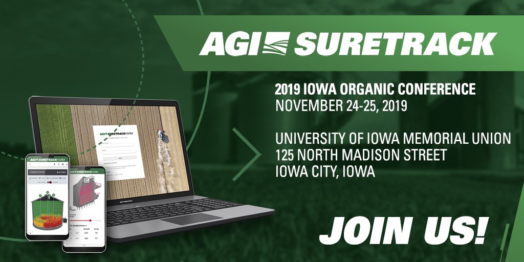 AGI_Digital's tweet photo. What if you could find organic markets paying top dollar and even premiums? You can! Stop by the Iowa Organic Conference in Iowa City, Nov. 24-25 to check out #SureTrackFARM and how it drives revenue for farms of all sizes! #OrganicFarming #IowaOrganic #IowaFarmers #FarmProfit https://t.co/aP72pFNPLU