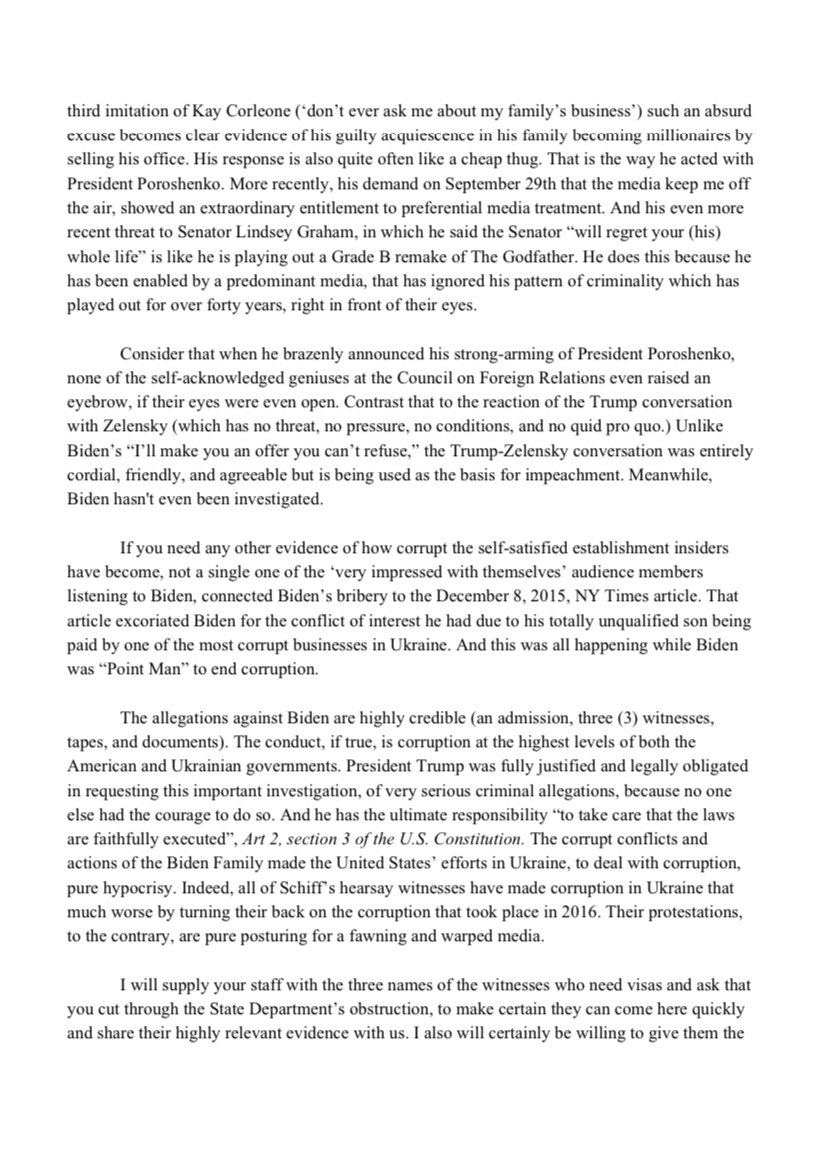 26) Rudy Giuliani reaches out to.... Lindsey Graham  Rudy is requesting help getting visas for 3 witnesses to travel from Ukraine to the US to testify about the Biden family's corruption.