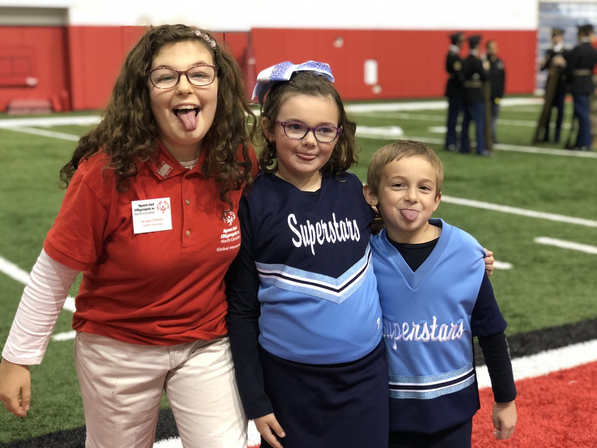 SONorthCarolina's tweet image. The Orange County All Abilities Cheer Team and emcee Brogan DeBuhr are super fans and superstars! #PlayUnified