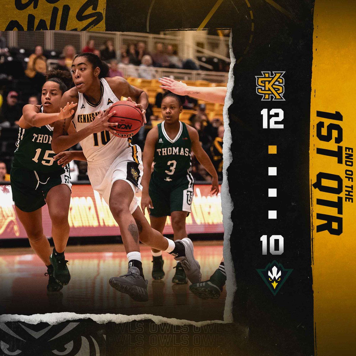 KSUOwlsWBB's tweet photo. We're on top after 1⃣.

Poole has collected seven points and five rebounds. 👏 

#OneKS https://t.co/6bhqrqi7rf